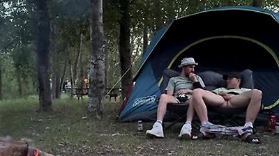 Sucking His Mushroom Head While Camping