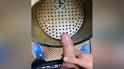 Risky Jerk-off In A Public Urinal In A Dutch Park