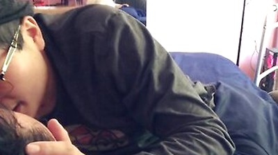 Latino Stepdaddy Kisses Boy Sucks & Titties