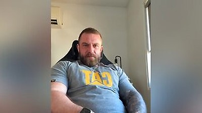 Built Aussie Bloke Edges In Office Chair & Explodes Pov All Over Your Face