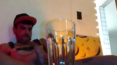 Piss, Spit, Pig Cum. Boy Fills A Glass By Spiting, Cumming And Pissing
