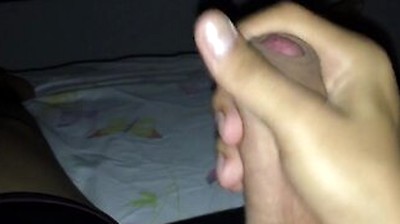 Twink Jerks Off, Cums On His Cock